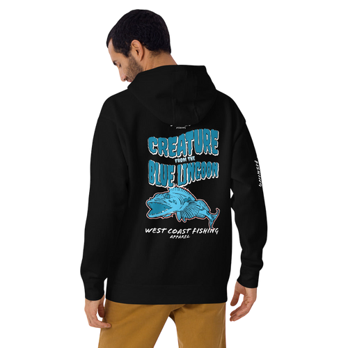 Mens Black Hoodie - Blue Lingoon