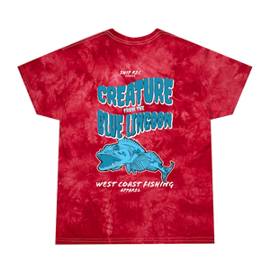MENS RED TIE DYE FISHING T-SHIRT